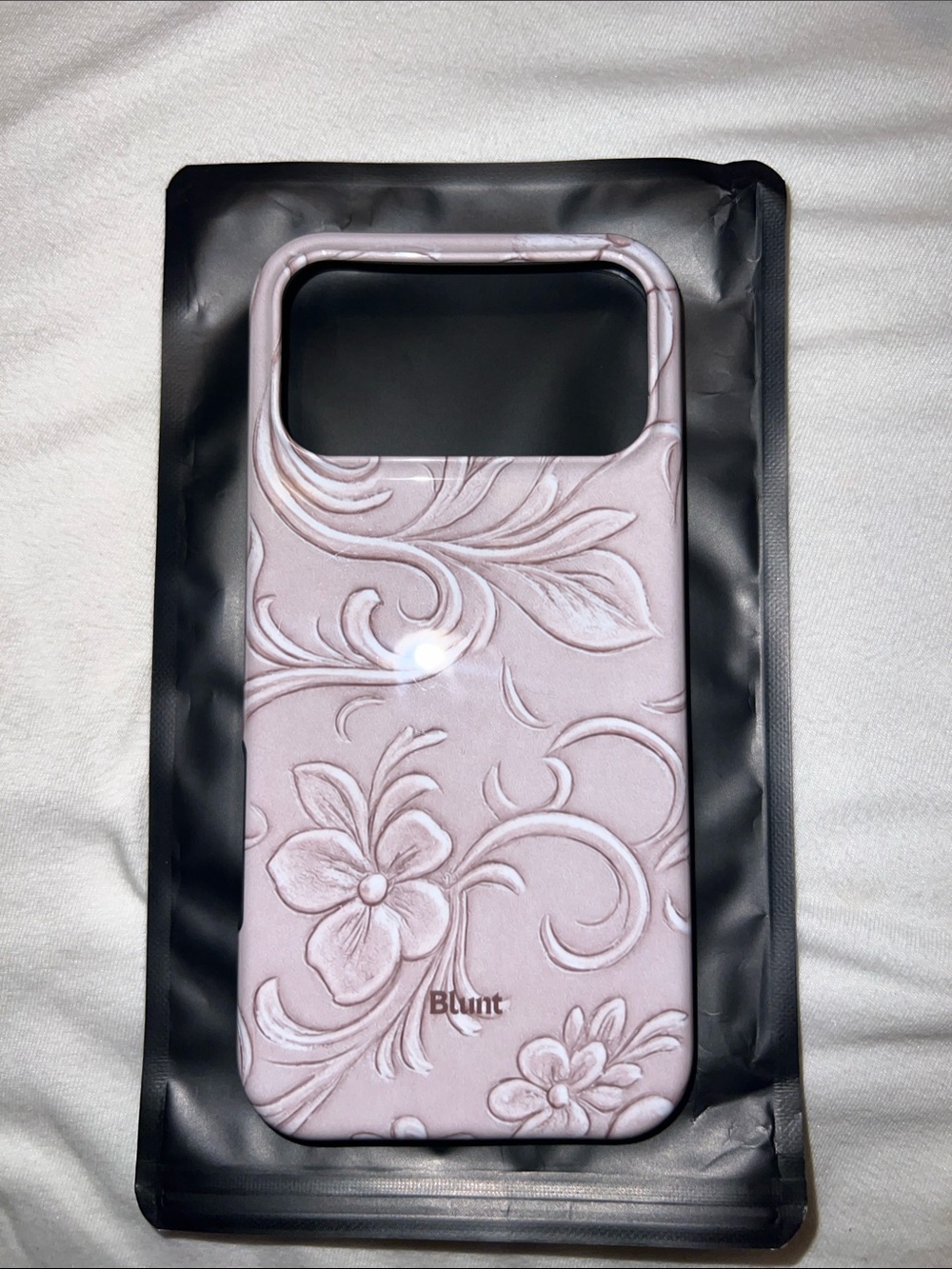 White/Cream Floral Embossed Phone Case